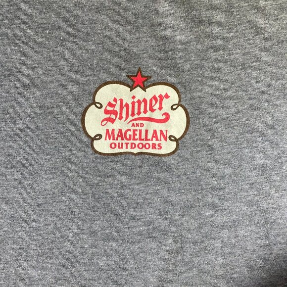 Magellan Outdoors Shiner Bock Beer Collab Gray Graphic T-shirt Frat Texas - Picture 2 of 8